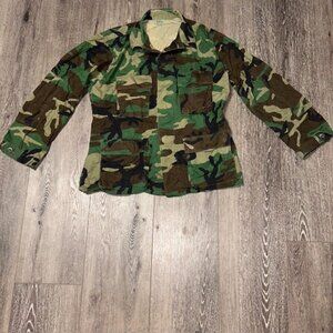 US Military Woodland Camo Coat Mens Medium Regular M81 USGI Hot Weather